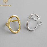 XIYANIKE Silver Color Irregular Hollow Opening Rings for Women Couple Fashion Simple Geometric Party Jewelry Gifts