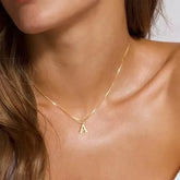 Initial Necklace Letter Pendant Chamrs Stainless Steel Necklace Jewelry Women's Necklace Box Chain Choker Woman Trend 2024 Gift