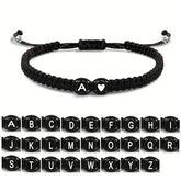 New 26 Letters Initial Heart Bracelets Handmade Adjustable A-Z Name Braided Bracelets For Women Men Jewelry Gifts Accessories