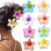 New Hawaiian Gradient Hair Clips Women Flower Hair Claws Shark Hairpins Vacation Beach Style Hairpins Hair Accessories