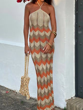 2024 Autumn New Women's Clothing European And American Style Fashion Simple Leisure Vacation Style Bag Hip Knitted Long Skirt