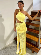 Trendix Sexy Lace Vacation Beach Dress Women 2025 Summer Hollow Out Sleeveless Maxi Dresses Off Shoulder Elegant Slim Long Dress