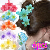 Trendy Egg Flowers Hair Claws Back of Head Retro Cororful Hairpin Shark Clip Korean Style Seaside Vacation Girl Hair Accessories