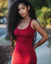 AliExpress Summer Sexy Tank Top Dress European and American Plus Size Women's Sleeveless midi Dress