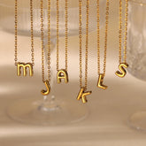Initial Letter Necklace for Women Stainless Steel Gold Color Initial Necklaces Fashion Wedding Waterproof Jewelry Birthday Gift