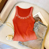 2024 Y2k Vintage Tank Tops Skinny Tie Dye Crop Tops Hollow Out Streetwear American Retro Sleeveless Tops Grunge E-girls Tee