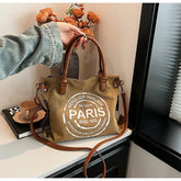 Women's Canvas Tote, Casual Shoulder Strap Bag, Travel Tote, Top Handle Strap Yoga Mat Buckle Tote Bag Suitable for gym, work