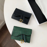 Small Wallet Women's Short 2023 New Korean Edition Crocodile Embossed D-shaped Buckle Zero Wallet 30% Card Bag Trendy