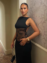 Sisterlinda Spring Release Junior Ankle-Length High Street Dress K24D61855Girl Solid Slim Fit Transparent Backless Fashion Dress