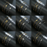 Letter A-Z Pendant Bracelet Stainless Steel Elegant Women's Double Layer Bead Chain Fashion Personalized Name Initial Bracelet J