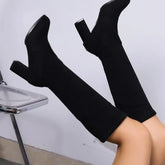 Plus Size Shoes for Women Autumn Winter Women's High Heel Thigh-High Elastic Knee-high Boots Suitable for Women Fashion Boots