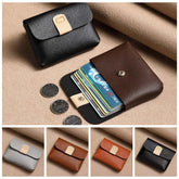 Waterproof Short Coin Purse Large Capacity Korean Style ID Credit Card Holder Solid Color Money Bag Small Leather Wallet Travel