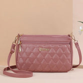 New Fashion PU Leather Crossbody Bags ,Women Zipper Shoulder Bag ,Large Capacity Embroidery Thread Purse and Handbags