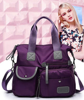 Women's Multifunctional Bag, Large Capacity Casual Shopping Handbag, Waterproof Nylon Crossbody Shoulder Bag