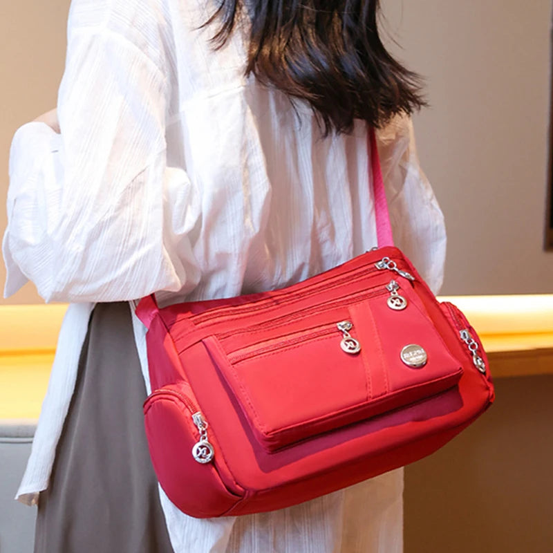 Waterproof Large Capacity Women Crossbody Bag Tote Casual Nylon Shoulder Bag Purse Handbag Lightweight Travel Messenger Bag