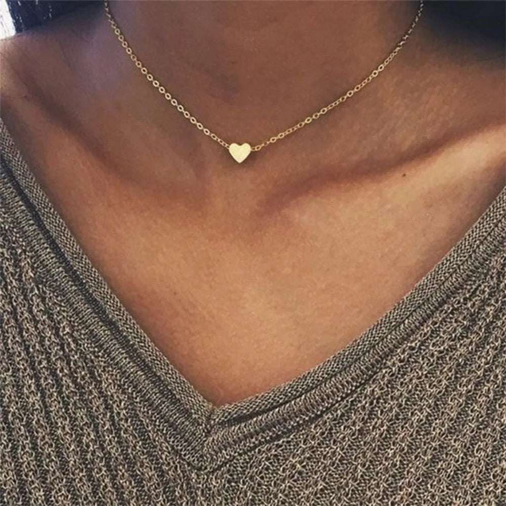 Simple Love Heart Necklace Elegant Party Jewelry Accessories For Women