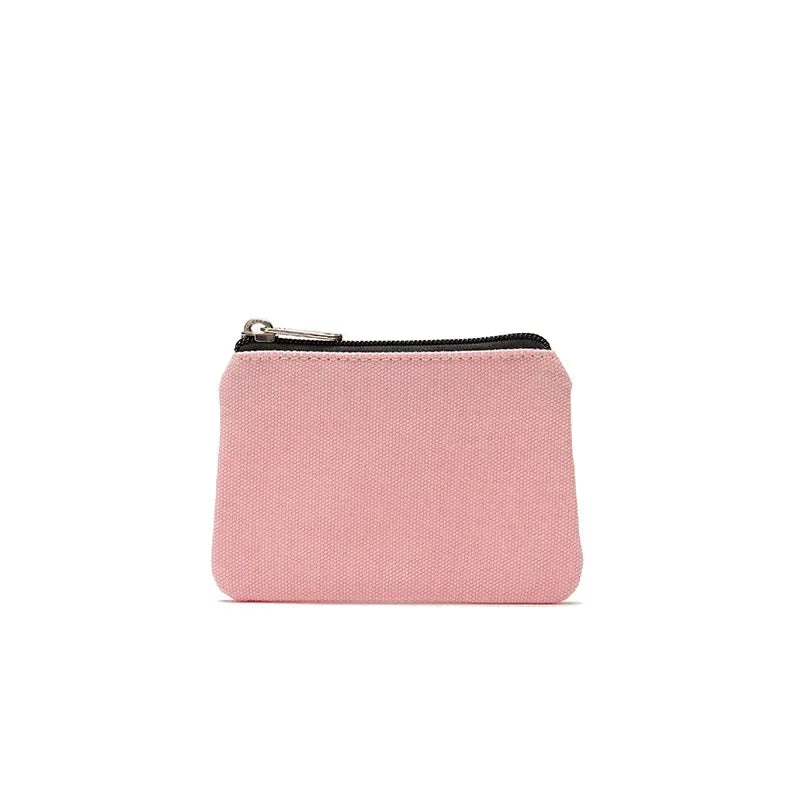 New DIY Canvas Coin Purse Simple Fabric Small Coin Pouch Change Purse Portable Cotton Card Holder Storage Bag Mini Wallet