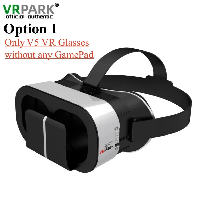 V5 4K Virtual Reality VR Glasses IMAX 3D Video Google Cardboard Box VR Headset Helmet for Max 6.7" Phone,Support Game Controller