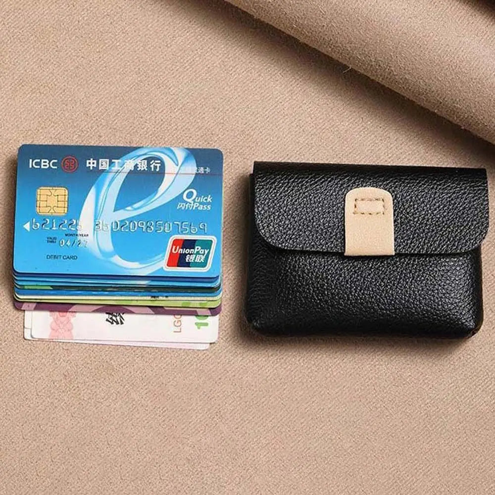 Waterproof Short Coin Purse Large Capacity Korean Style ID Credit Card Holder Solid Color Money Bag Small Leather Wallet Travel