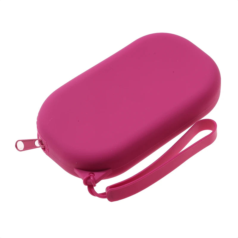 Silicone Small Objects Storage Bag Oval Coin Purse Bank Card Earphone Key Lipstick Organizer Pouch Handbag Wallet Card Case