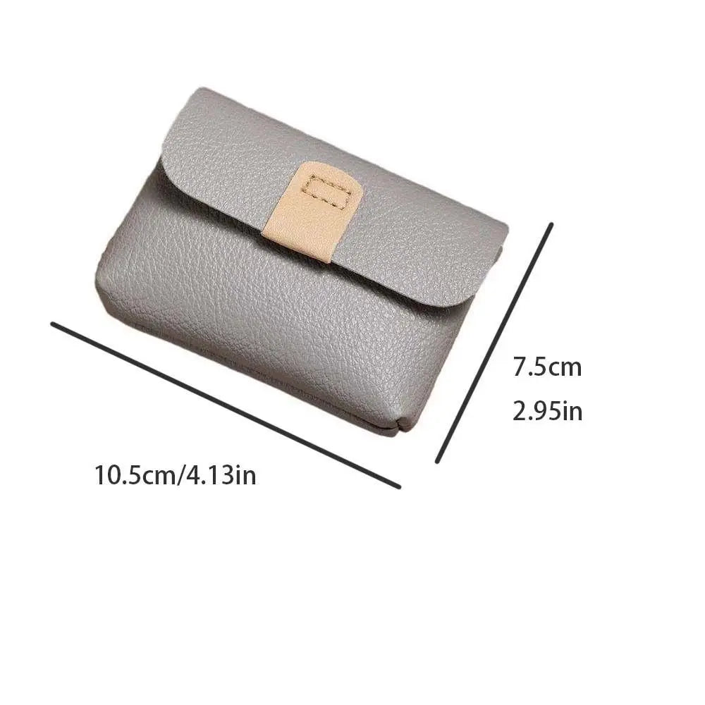 Waterproof Short Coin Purse Large Capacity Korean Style ID Credit Card Holder Solid Color Money Bag Small Leather Wallet Travel