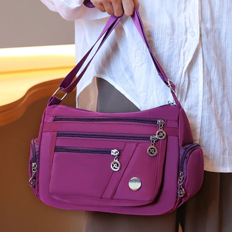 Waterproof Large Capacity Women Crossbody Bag Tote Casual Nylon Shoulder Bag Purse Handbag Lightweight Travel Messenger Bag