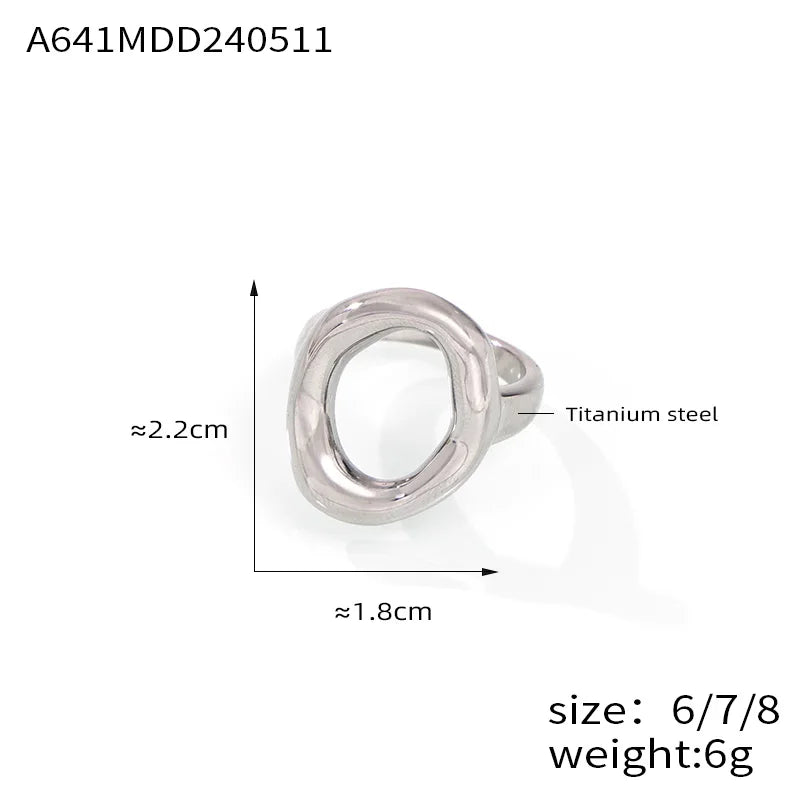 Popular Woman Index Rings Stainless Steel Gold Plated Women Girls Ring Hip Hop Punk Female Luxury Jewelry Accessories