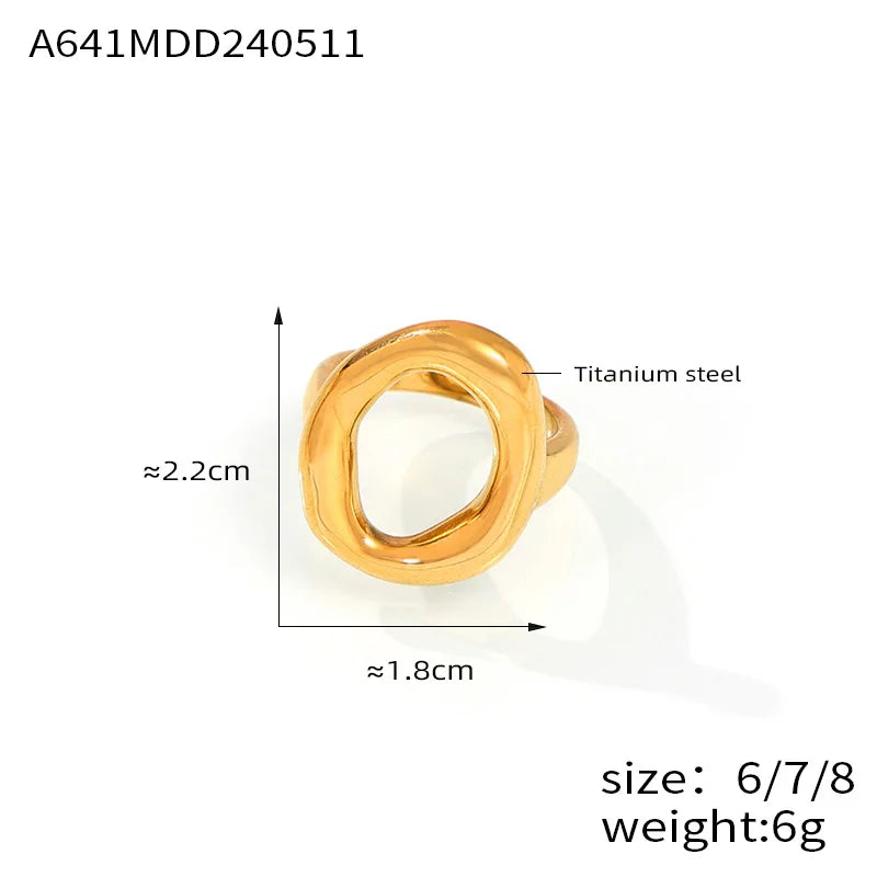 Popular Woman Index Rings Stainless Steel Gold Plated Women Girls Ring Hip Hop Punk Female Luxury Jewelry Accessories