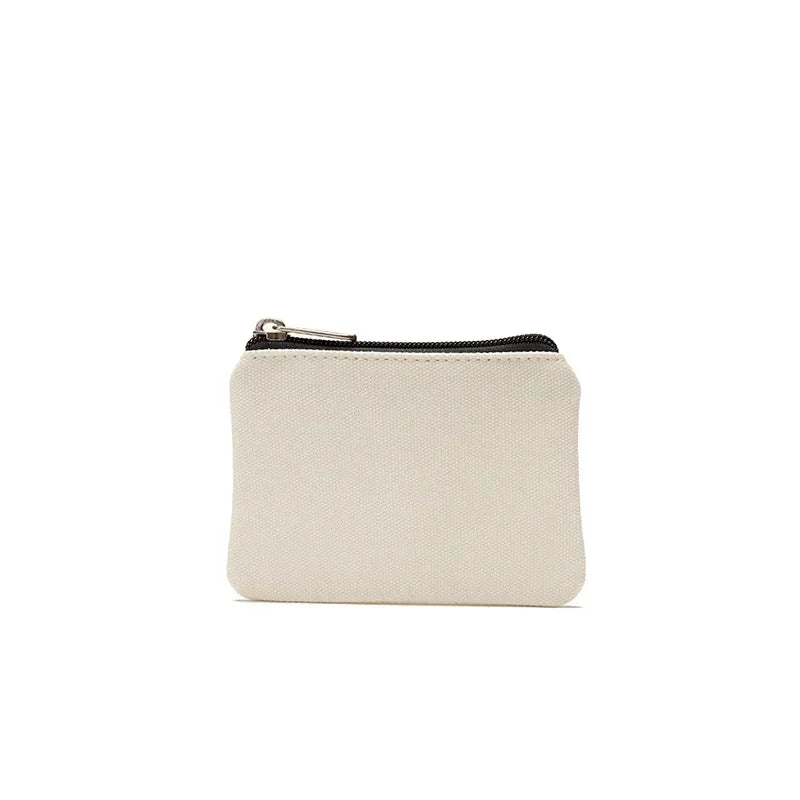 New DIY Canvas Coin Purse Simple Fabric Small Coin Pouch Change Purse Portable Cotton Card Holder Storage Bag Mini Wallet