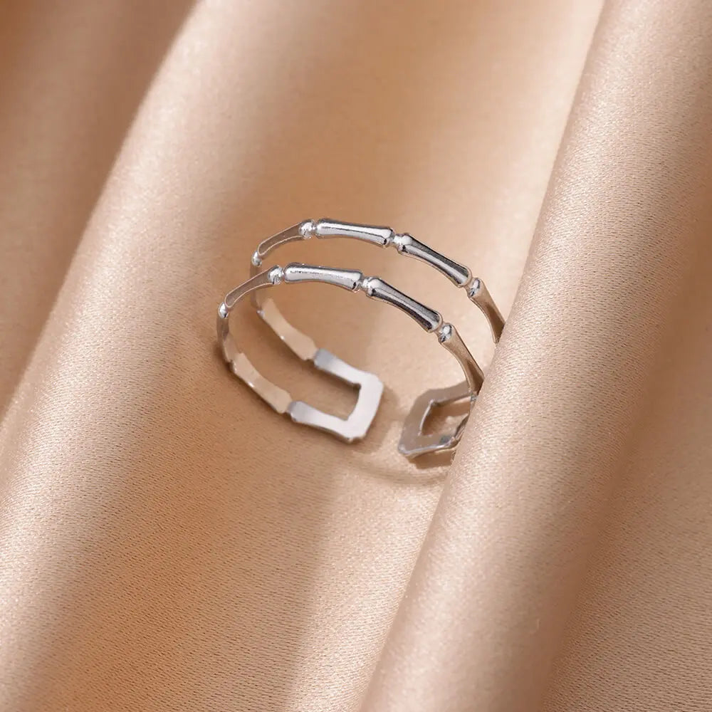 Gold Color Stainless Steel Heart Shape Open Ring For Women Non-Discoloration Fashion Exquisite Aesthetic Romantic Couple Jewelry