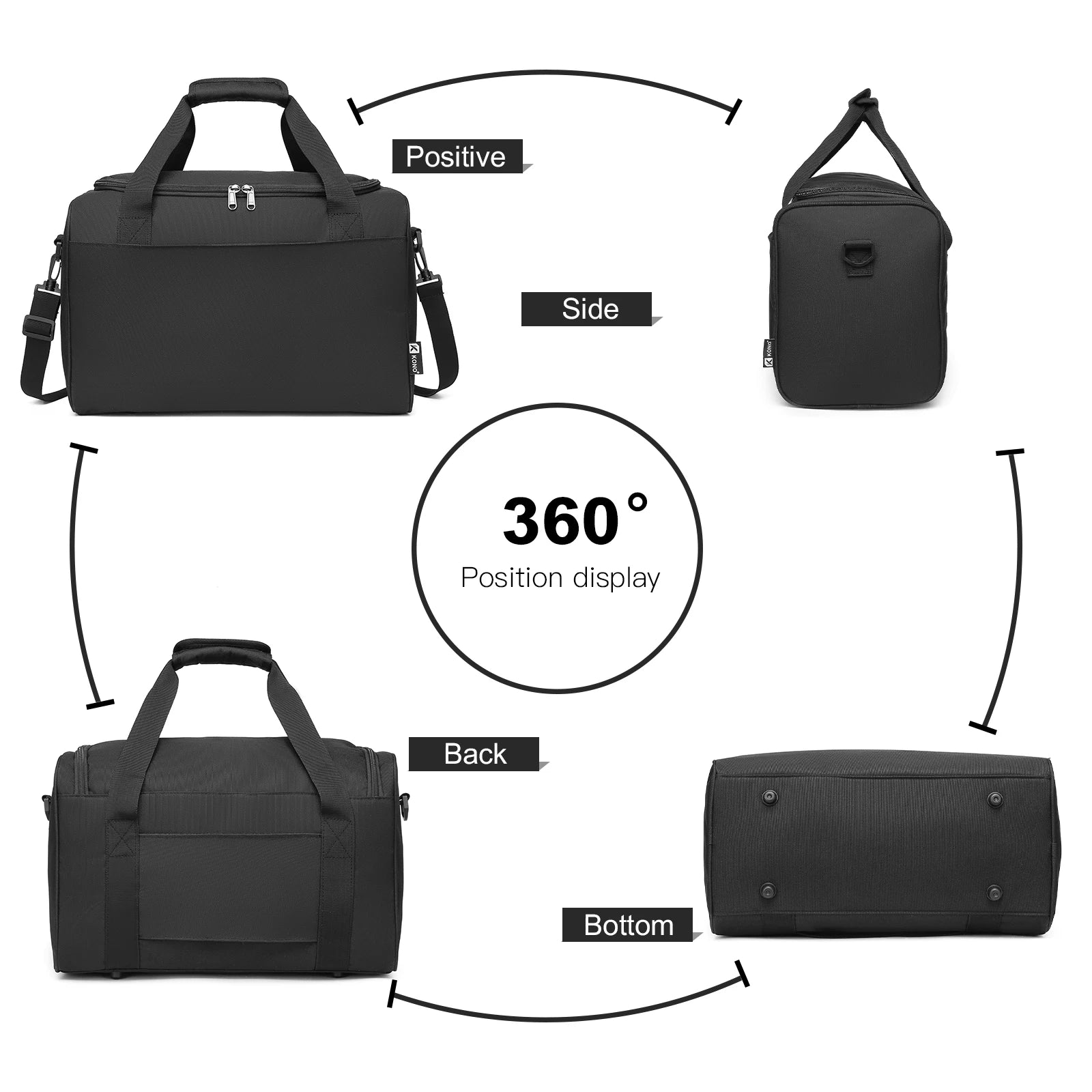 KONO 40x20x2 5 hand luggage bag for Ryanair, travel bag for airplane, men and WOMEN'S Weekender, maximum size with