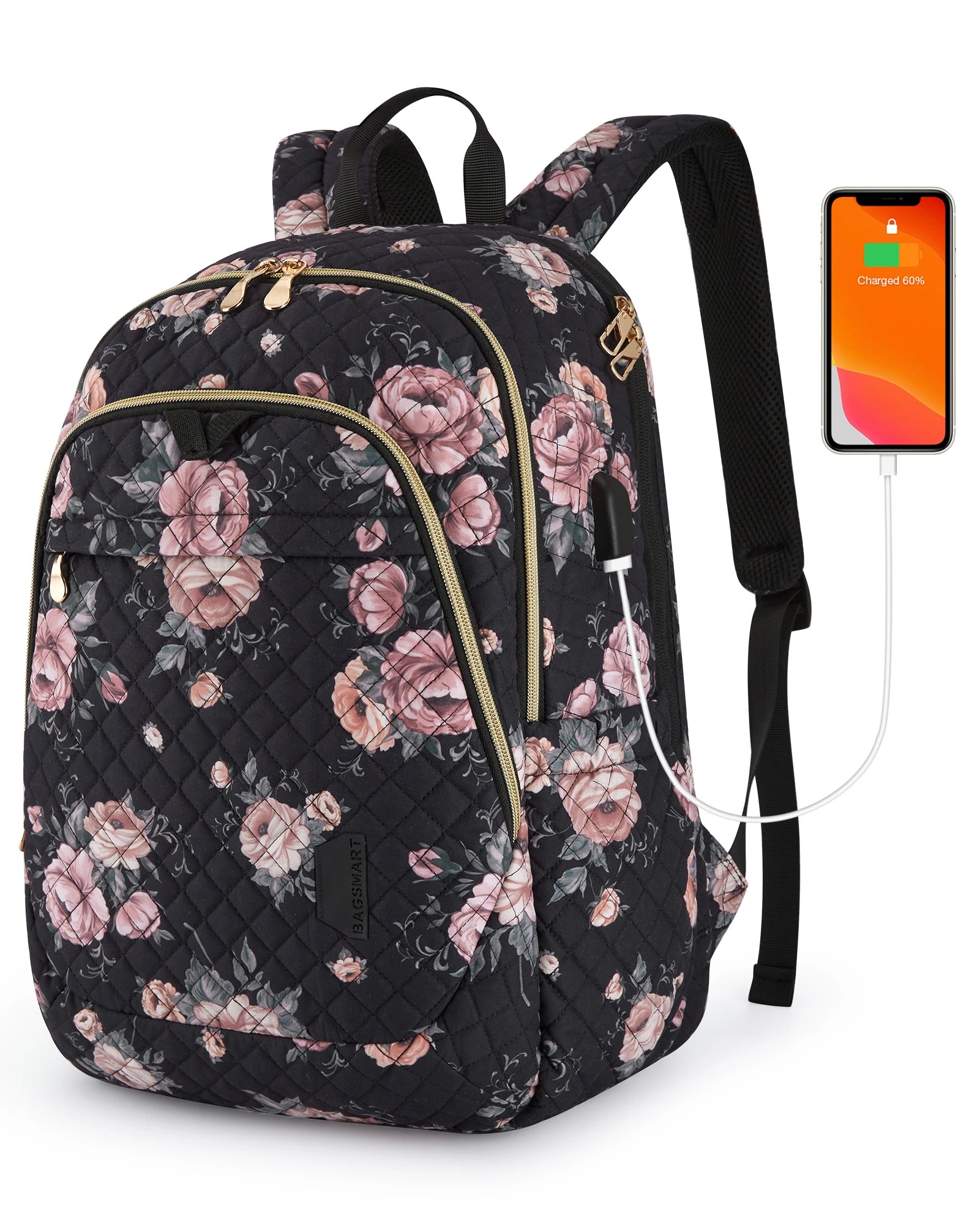 BAGSMART Men's Backpack Anti-theft Large Waterproof Women School Bags Travel Bussiness Laptop Backpacks with USB Charging Port