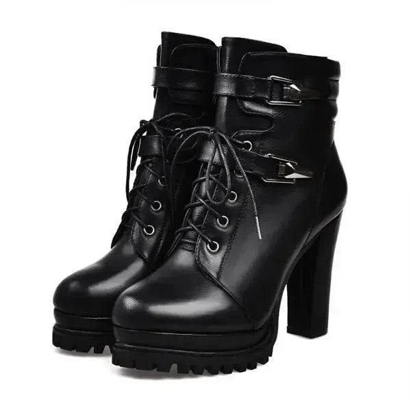 Winter Women Boots Warm High Heels Ankle Boots for Women Retro Chunky Snow Boots Woman Winter 2023 Elegant Botas Mujer Invierno