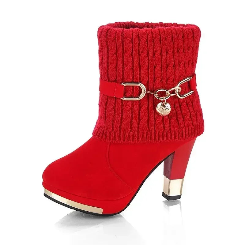 Super High Heels Platform Shoes Women High Heels Women Pumps Shoes Pointed Toe Suede Ankle Boots for Women Thick Heels Boots NEW