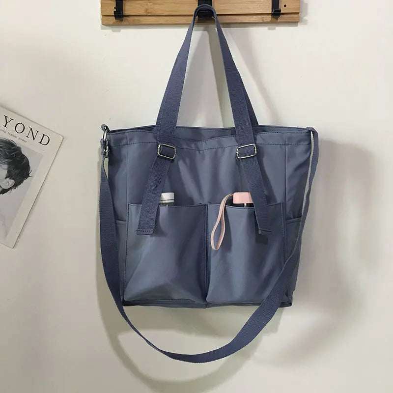 Waterproof Bag Large Capacity Canvas Bag Female Messenger Korean Student Harajuku Japanese One-shoulder Large Bag Tote Bag