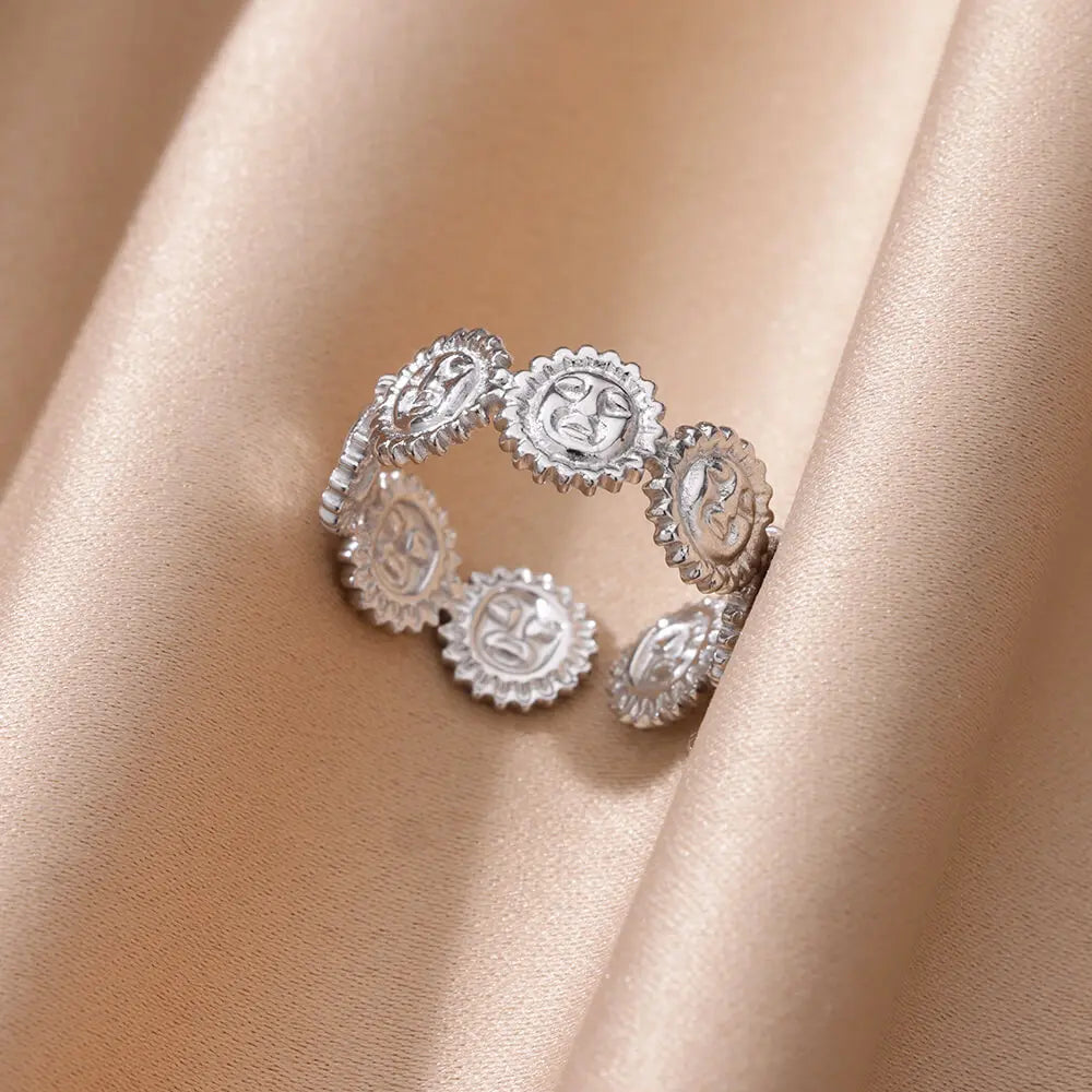 Gold Color Stainless Steel Heart Shape Open Ring For Women Non-Discoloration Fashion Exquisite Aesthetic Romantic Couple Jewelry