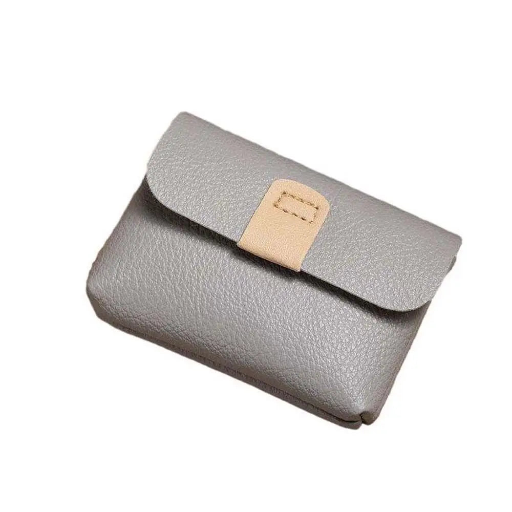 Waterproof Short Coin Purse Large Capacity Korean Style ID Credit Card Holder Solid Color Money Bag Small Leather Wallet Travel