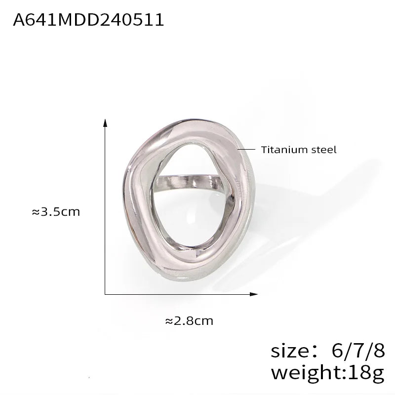 Popular Woman Index Rings Stainless Steel Gold Plated Women Girls Ring Hip Hop Punk Female Luxury Jewelry Accessories