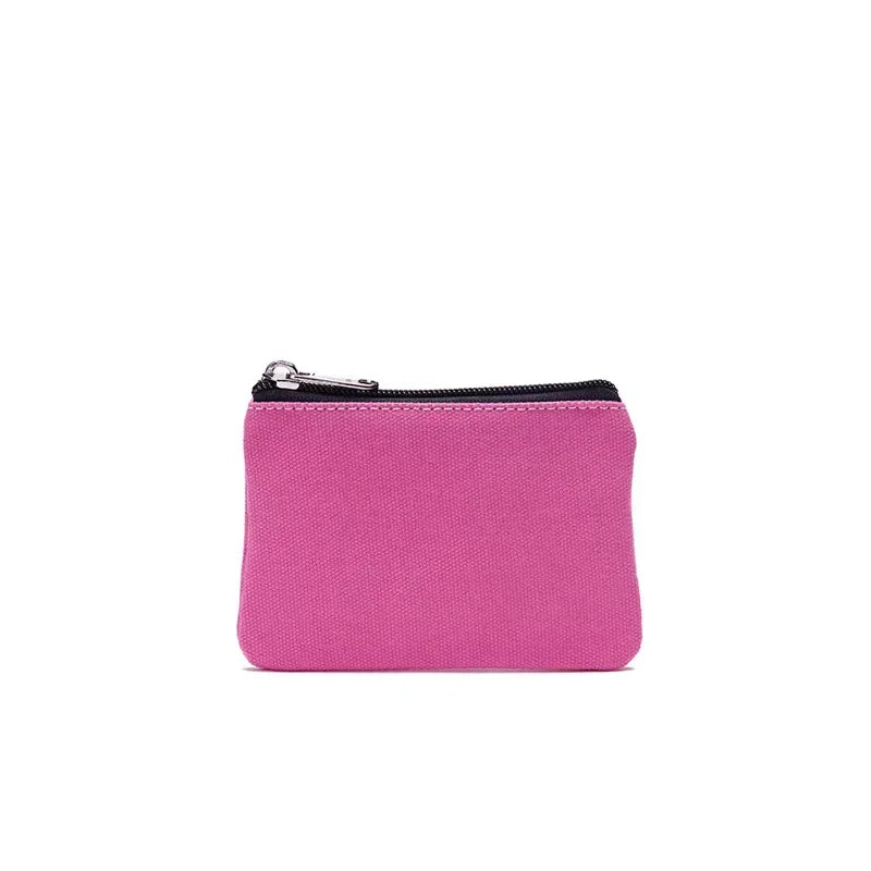 New DIY Canvas Coin Purse Simple Fabric Small Coin Pouch Change Purse Portable Cotton Card Holder Storage Bag Mini Wallet
