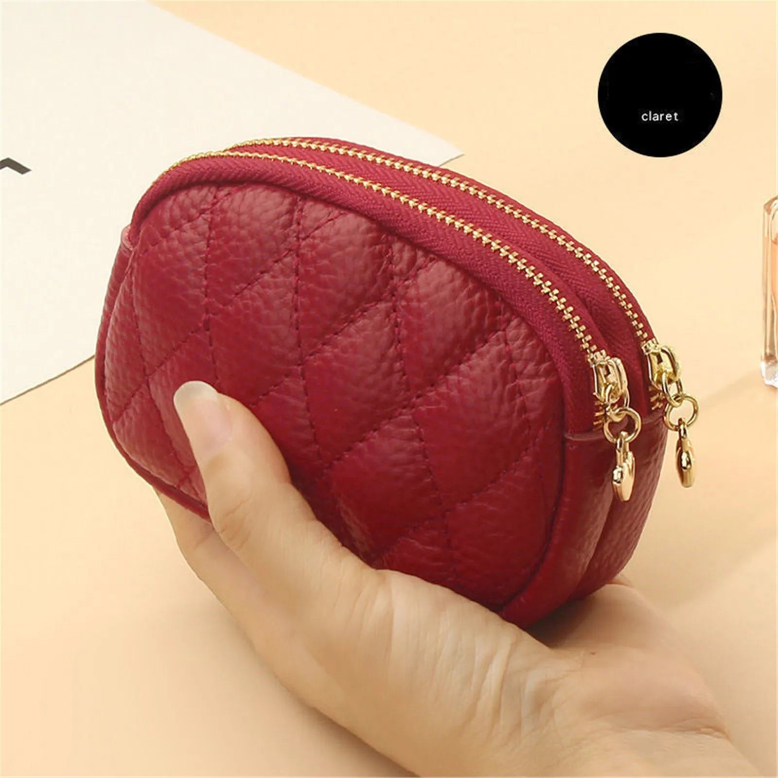 New Brand Coin Purse Key Ring Pendant Storage Bag Double Zipper Large Capacity  Multi-card Slots Card Holder For Women Girls