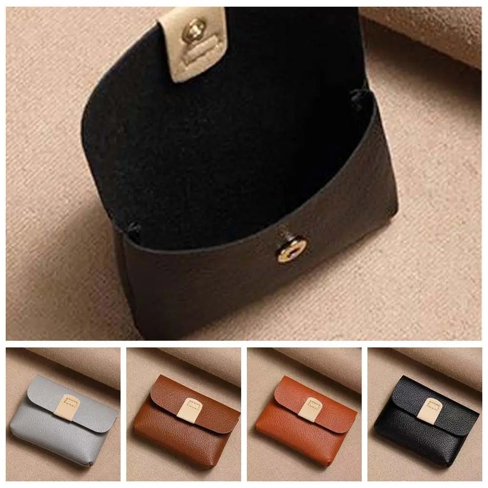 Waterproof Short Coin Purse Large Capacity Korean Style ID Credit Card Holder Solid Color Money Bag Small Leather Wallet Travel