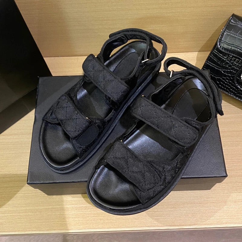 2025 High Quality Summer Fashion Leather Women's Sandals Female Flats for Women's Rome Platform Sandals for Women 34-41