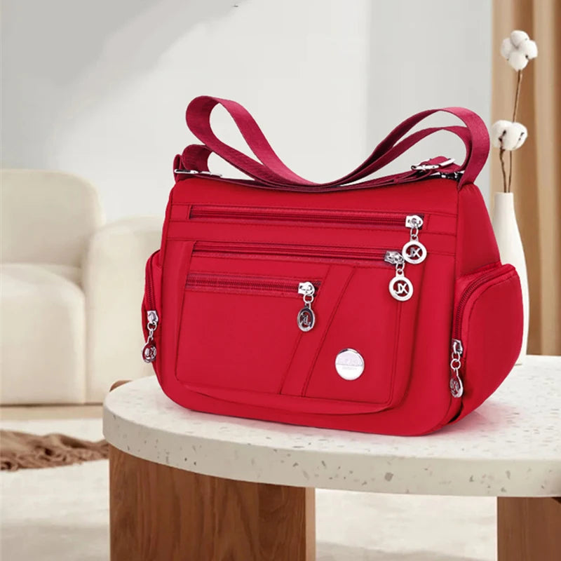Waterproof Large Capacity Women Crossbody Bag Tote Casual Nylon Shoulder Bag Purse Handbag Lightweight Travel Messenger Bag