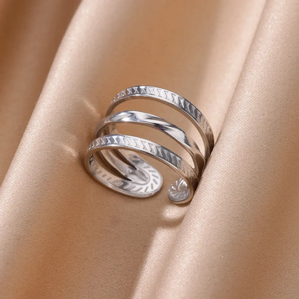 Gold Color Stainless Steel Heart Shape Open Ring For Women Non-Discoloration Fashion Exquisite Aesthetic Romantic Couple Jewelry