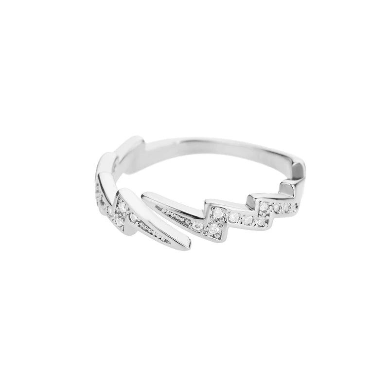 Lightning Rings For Women Stainless Steel Gold Plated Finger Ring 2023 Trend Zirconia Wedding Aesthetic Jewelry anillos mujer