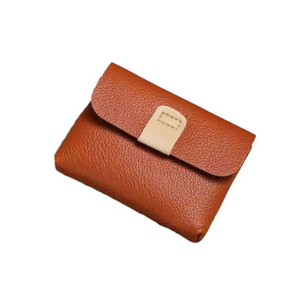 Waterproof Short Coin Purse Large Capacity Korean Style ID Credit Card Holder Solid Color Money Bag Small Leather Wallet Travel