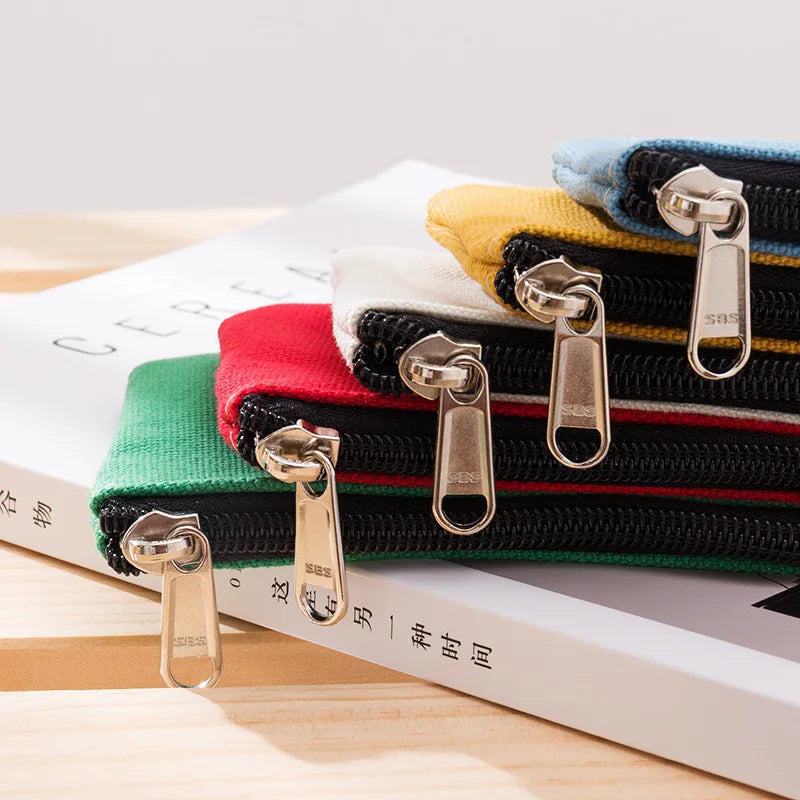 New DIY Canvas Coin Purse Simple Fabric Small Coin Pouch Change Purse Portable Cotton Card Holder Storage Bag Mini Wallet