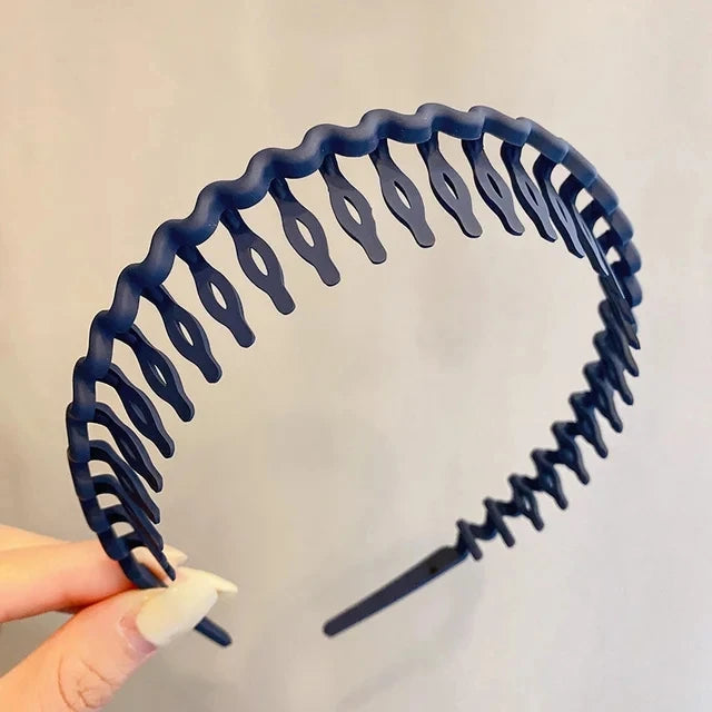 Elegant Solid Color Wave Hairbands For Women Trendy Toothed Non-slip Hair Combs Hair Accessories Girl Face Wash Sports Headbands