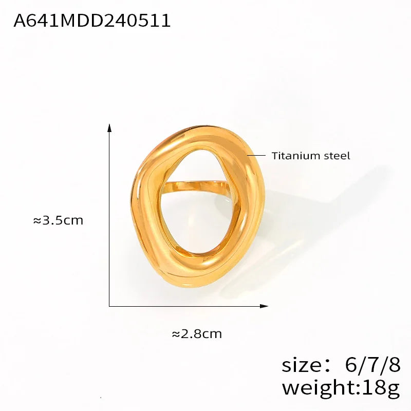 Popular Woman Index Rings Stainless Steel Gold Plated Women Girls Ring Hip Hop Punk Female Luxury Jewelry Accessories