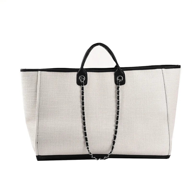 2024 Female Large Capacity New European American Bucket Bag Handheld Single Shoulder Diagonal Cross Chain Tote Bag